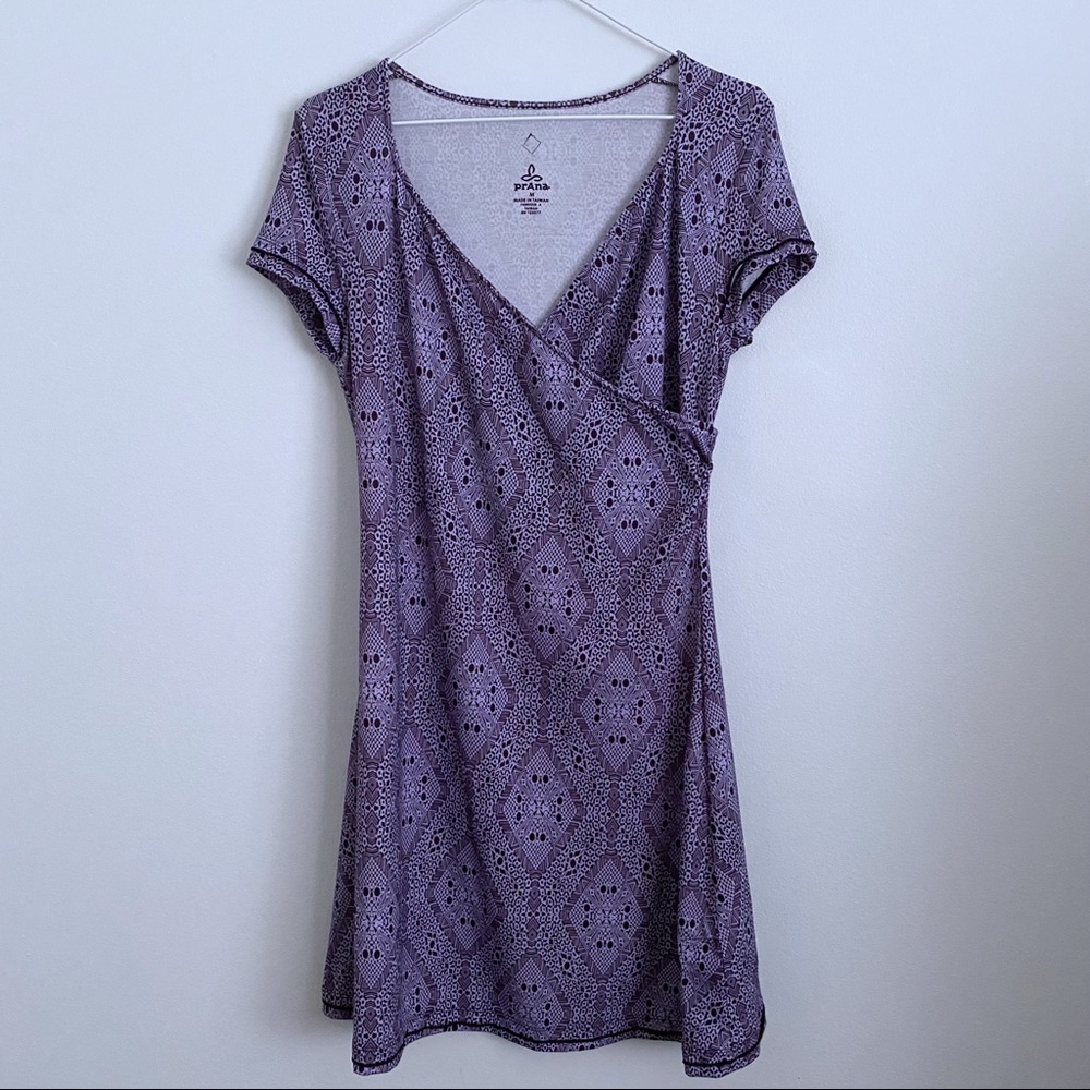 PrAna Breathe Faux Wrap Dress SZ M Medium Purple